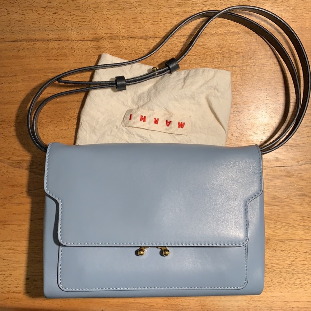 Marni trunk flat soft leather bag